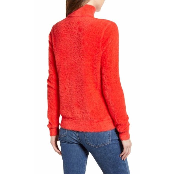 Halogen Red Poppy Soft Fuzzy Turtleneck Sweater - Picture 2 of 5